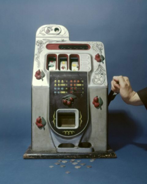 1960s silver one arm bandit slot machine 