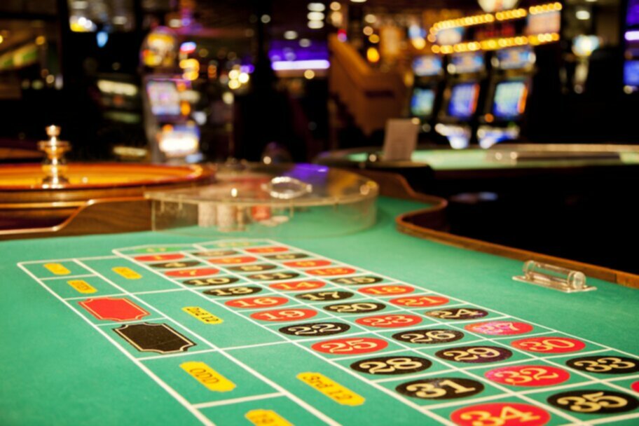 roulette table in casino