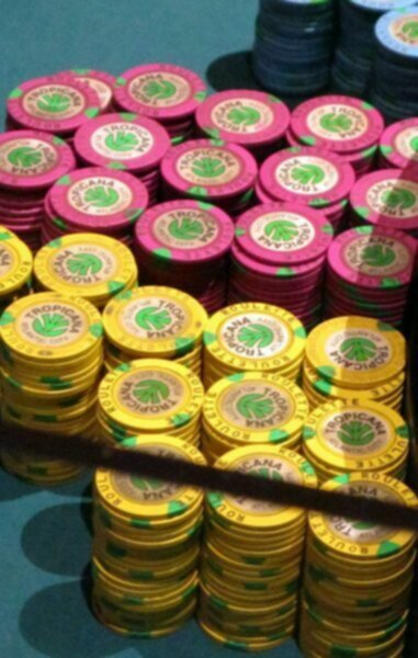 piles of poker chips at tropicana casino atlantic city