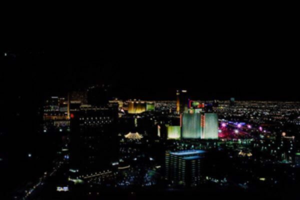 las vegas nevada drone shot at night