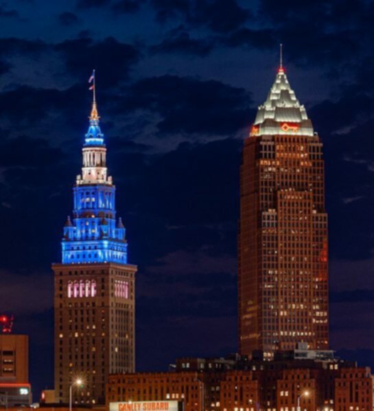 Cleveland at night