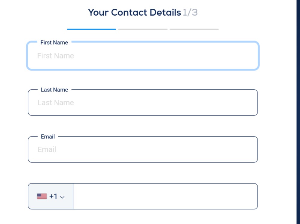 BetUS Sportsbook Registration Step 1